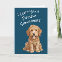 Cute Goldendoodle Puppy Happy Birthday Card