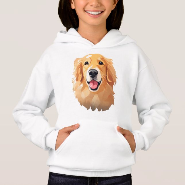 Cute goldenretriever Dog Happy Face Expression Dad Hoodie (Front)