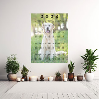 Cute Goldern Retriever In Meadow 2024 Calendar