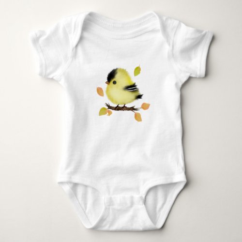 Cute Goldfinch Bird Baby Bodysuit