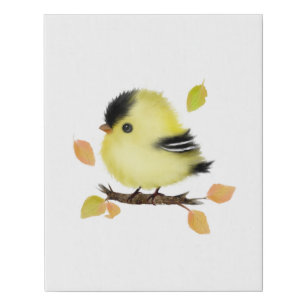 Cute Goldfinch Bird Wrapped Canvas Print