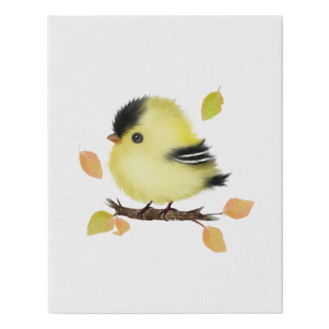 Cute Goldfinch Bird Wrapped Canvas Print (Front)