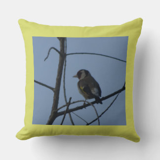 Cute Goldfinch in Tree Throw Pillow