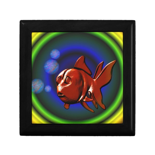 Cute Goldfish Abstract Art Gift Box (Front)