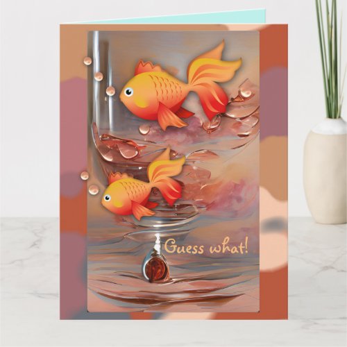 Cute goldfish and custome text birthday card