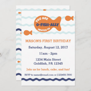 Cute Goldfish Birthday invitation