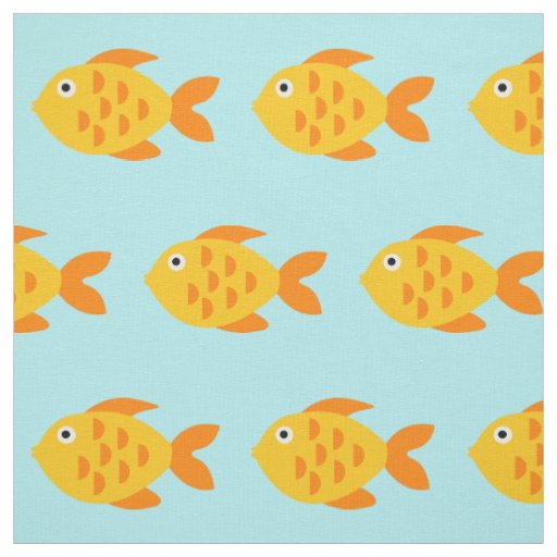 Cute goldfish fish pattern fabric DIY textile