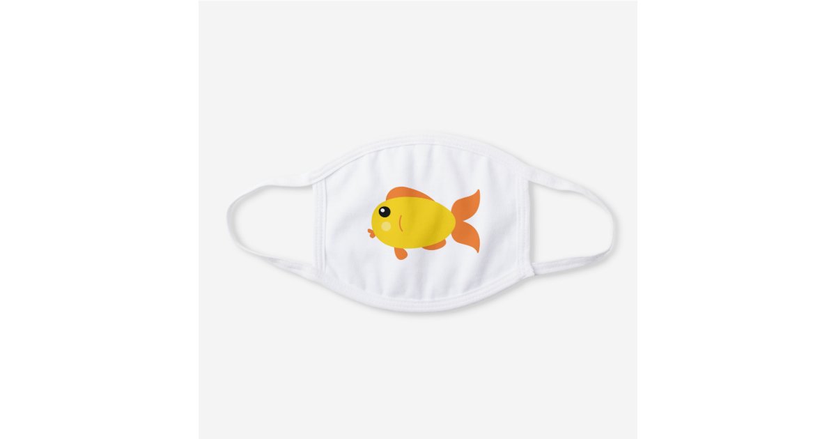 Cute Goldfish Fish Summer Kids White Cotton Face Mask