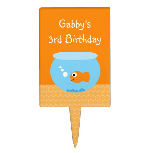 Cute Goldfish Kids Birthday Party Cake Topper