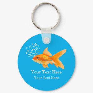 Cute Goldfish Message Button Keychain