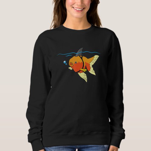 Cute Goldfish Shark Fin Goldfish Motivational Gold Sweatshirt