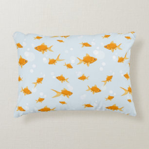 Cute Goldfish Swimming in Water Accent Pillow