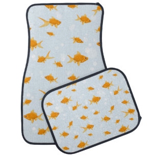 Cute Goldfish Swimming in Water Car Floor Mat