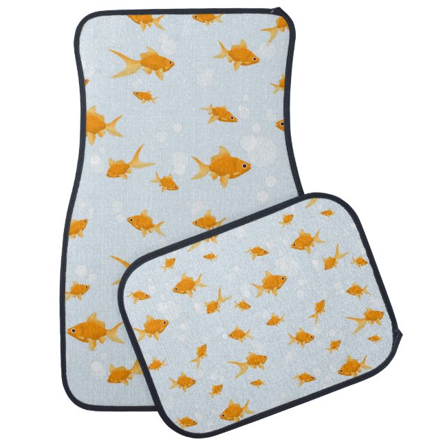 Cute Goldfish Swimming in Water Car Floor Mat (Set)