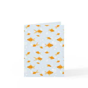 Cute Goldfish Swimming in Water Card