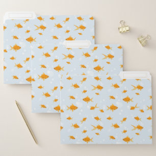 Cute Goldfish Swimming in Water File Folder