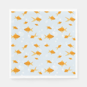 Cute Goldfish Swimming in Water Napkins