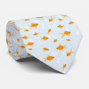 Cute Goldfish Swimming in Water Neck Tie