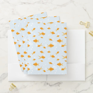 Cute Goldfish Swimming in Water Pocket Folder