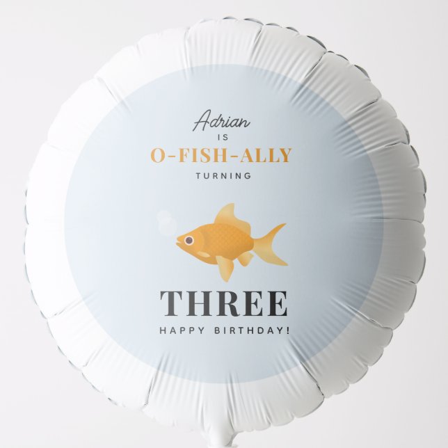 Cute Goldfish Swimming Water Kids Birthday Party Balloon (Front)