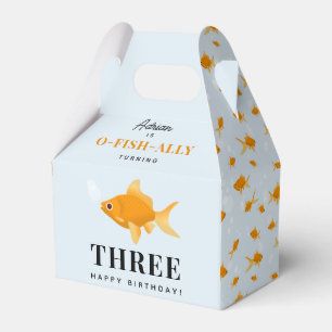 Cute Goldfish Swimming Water Kids Birthday Party Favor Boxes