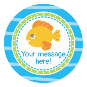 Cute Goldfish Under the Sea Birthday Classic Round Sticker