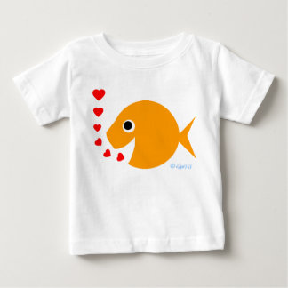 Cute Goldfish Valentine Cartoon Shirt For Baby