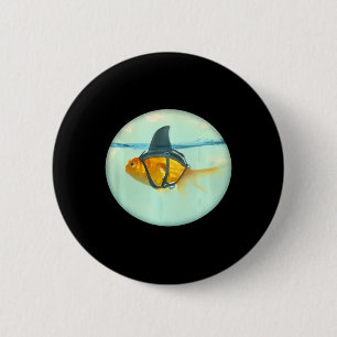 Cute Goldfish With A Shark Fin Fashion Button