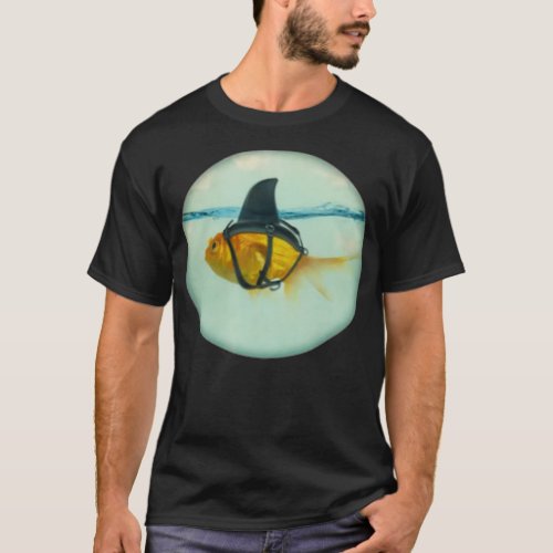 Cute Goldfish with a Shark Fin Fashion  T_Shirt