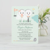 Cute Golf Ball and Tee Bride Groom Bridal Shower Invitation (Standing Front)