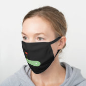Cute Golf Ball Sports Black Cotton Face Mask (Angled)
