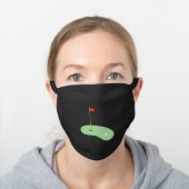 Cute Golf Ball Sports Black Cotton Face Mask (Worn)