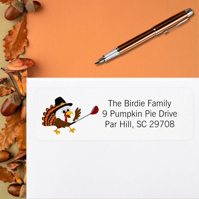 Cute Golf Ball Thanksgiving Turkey Label (Creator Uploaded)
