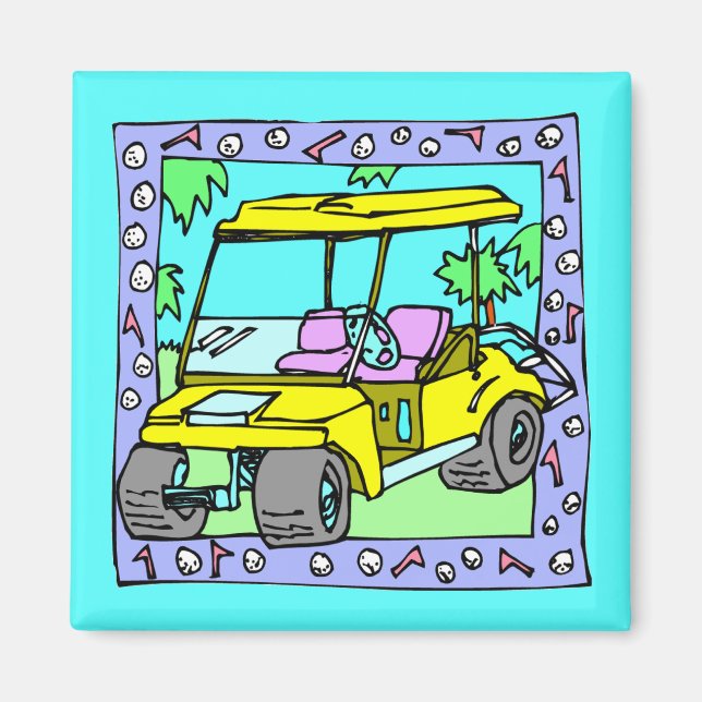 Cute Golf Cart Art  Magnet (Front)