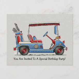 Cute Golf Cart Invitation