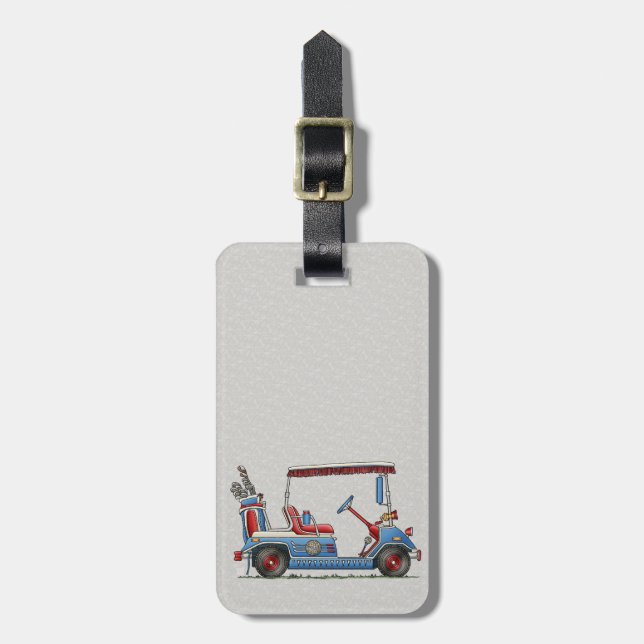 Cute Golf Cart Luggage Tag (Front Vertical)