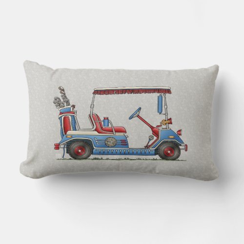 Cute Golf Cart Lumbar Pillow