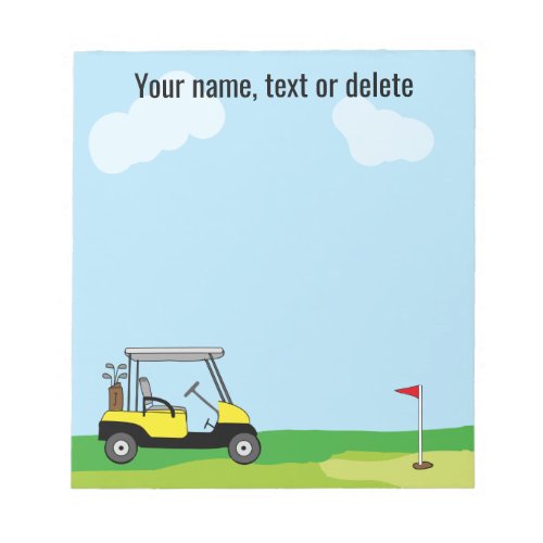 Cute Golf Cart Personalized Notepad