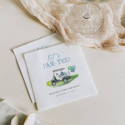 Cute Golf Cart Putt Party Napkins