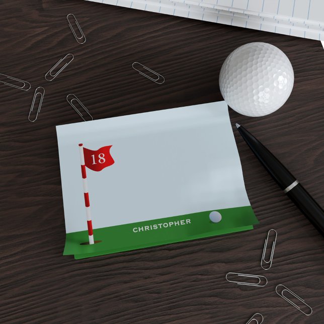 Cute Golf Putting Green Post it Notes for Golfers (Just add your name to the putting green and add your favorite flag number)