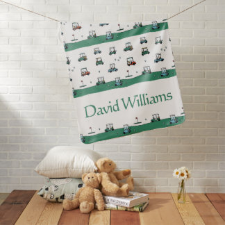Cute Golf Theme Green Fairway Design Baby Blanket