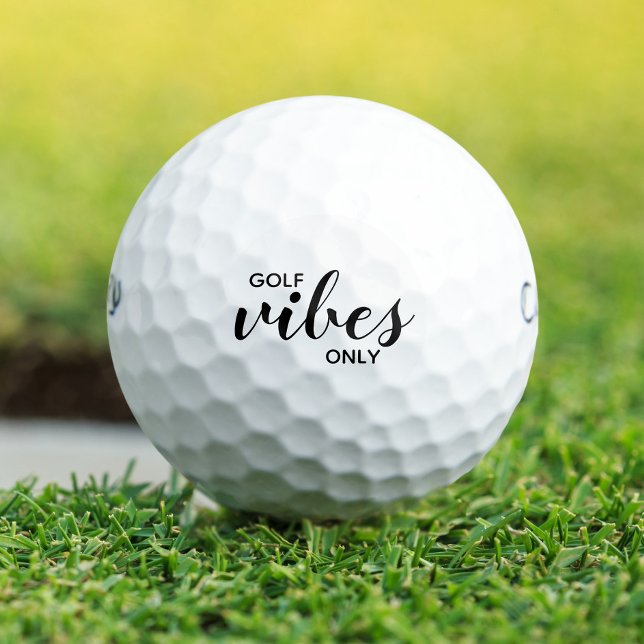 Cute Golf Vibes Only Golfing Golfer Quote Black Golf Balls (Cute Golf Vibes Only Golfing Golfer Quote Black Golf Balls)