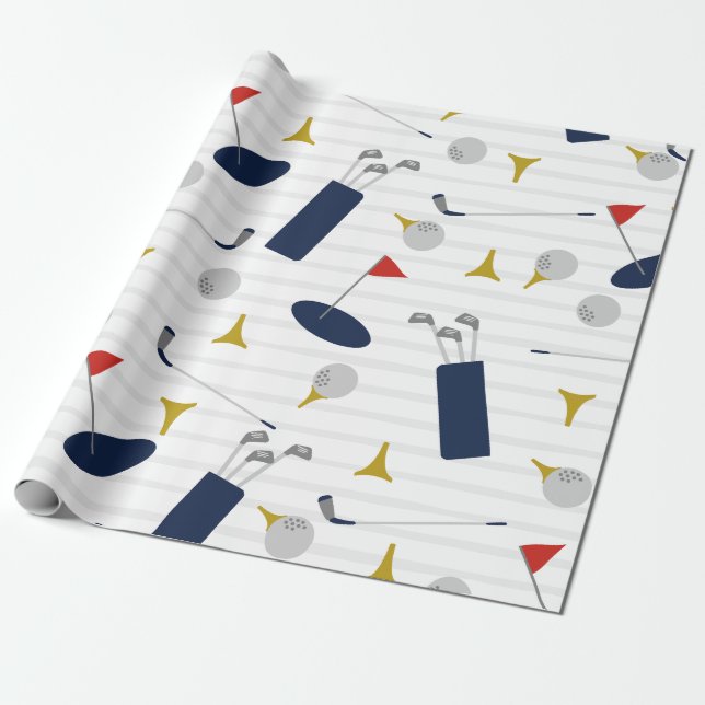 Cute Golf wrapping paper (Unrolled)