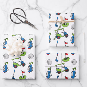Cute Golf Wrapping Paper Sheets