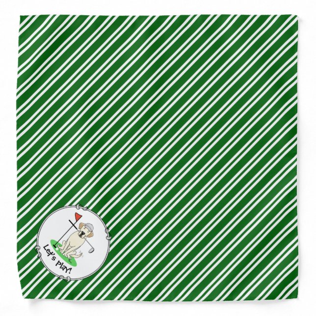 Cute Golf Yellow Labrador Retriever Dog Bandana (Front)