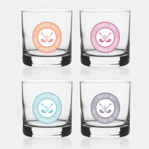 Cute Golfer Humor Funny Golf Iron Sports Gift Set Whiskey Glass