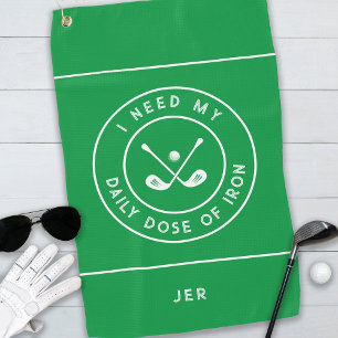 Cute Golfer Humor Golf Iron Sports Equipment Green Towel