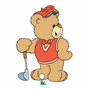 Cute Golfing Golfer Bear Cutout