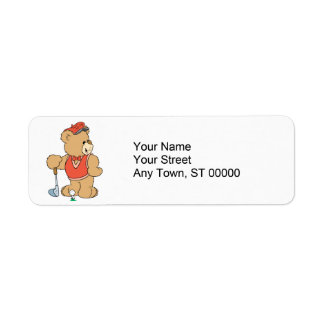 Cute Golfing Golfer Bear Label