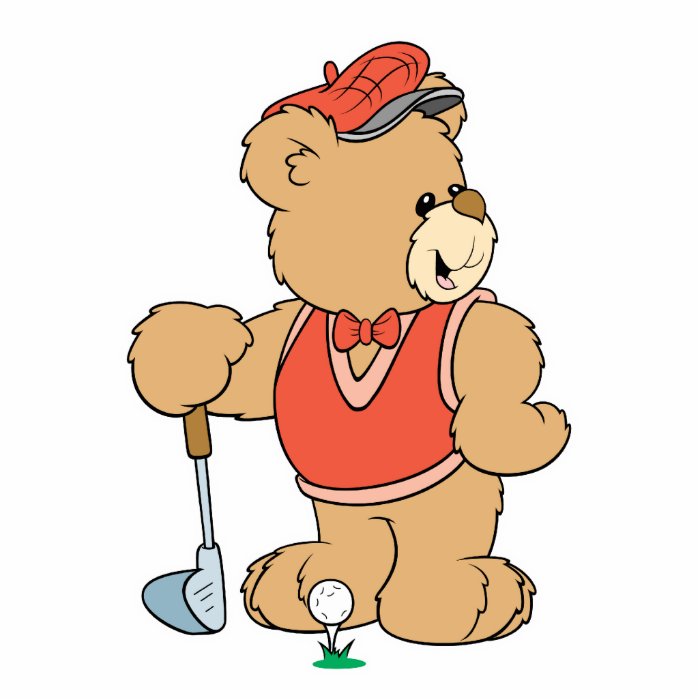 Cute Golfing Golfer Bear Photo Cut Out